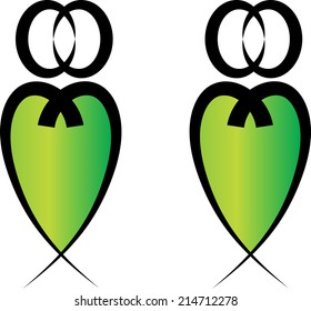 vector people and heart shape icon