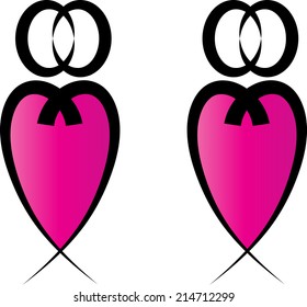 vector people and heart shape icon