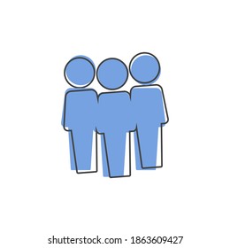 Vector people icon. People chat interaction symbol on cartoon style on white isolated background.