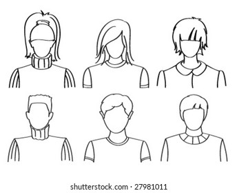 vector people icon set