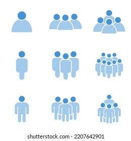 conjunto de iconos de personas vectoriales. individuos y grupos. para empresas y otros
