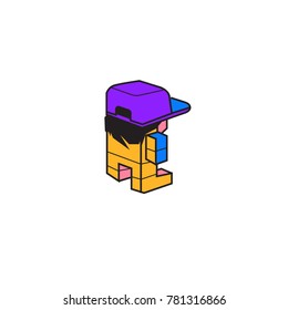 Vector people icon and symbol for buidling construction