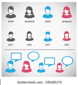 vector people icons set 