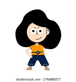 Vector people image. Characters illustration. Girl in the style of small characters