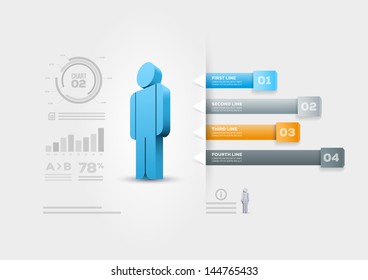 Vector people infographic design template. Elements are layered separately in vector file.