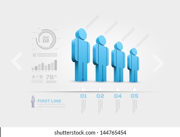 Vector people infographic design template. Elements are layered separately in vector file.