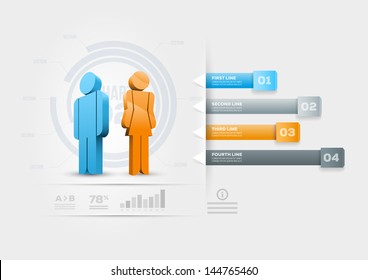 Vector people infographic design template. Elements are layered separately in vector file.