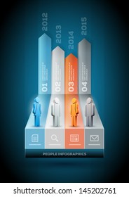 Vector people infographic design template. Elements are layered separately in vector file.
