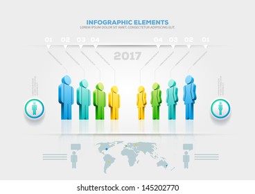 Plantilla de diseño de infografía para vectores. Los elementos se clasifican por separado en el archivo vectorial.