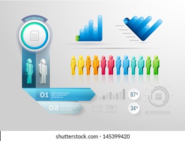 Vector people infographic design template. Elements are layered separately in vector file.