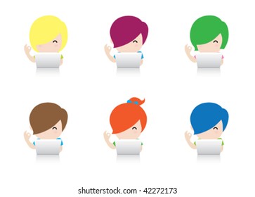Vector People With Laptop Set