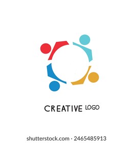 Vector people logo creative team, work design colorful concept,  abstract symbol of connected people,people connection icon, business network logo, infographic about social networks and communication.