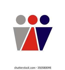 Vector people logo or illustration. Man as a sign. People flat image. People for men.