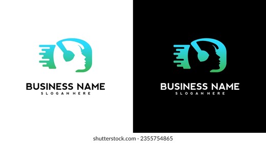 Vector of people logo, music logo, music and education logo design template