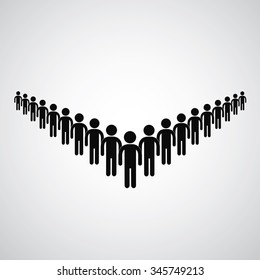vector people long queue symbol  