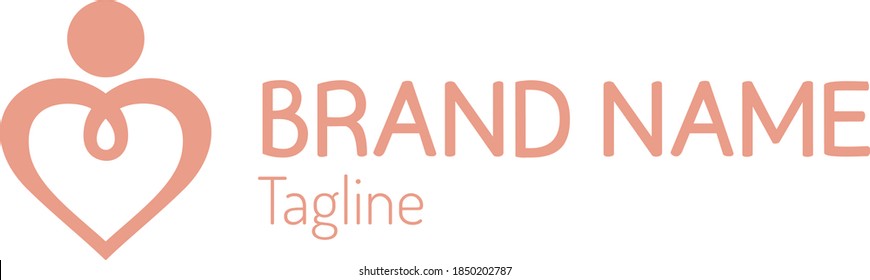 Vector people love design use for logo, Vector logo 
outline can be edited and modify again. Flat logo
