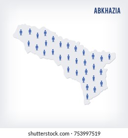 Vector people map of Abkhazia . The concept of population. Can be used for presentations, advertising, infographics and the visualization of the statistics.