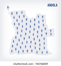 Vector people map of Angola. The concept of population. Can be used for presentations, advertising, infographics and the visualization of the statistics.