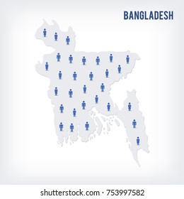 Vector people map of Bangladesh . The concept of population. Can be used for presentations, advertising, infographics and the visualization of the statistics.