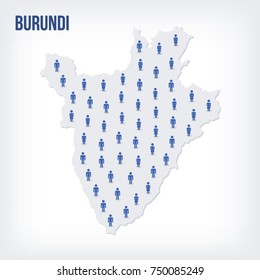 Vector people map of Burundi. The concept of population. Can be used for presentations, advertising, infographics and the visualization of the statistics.