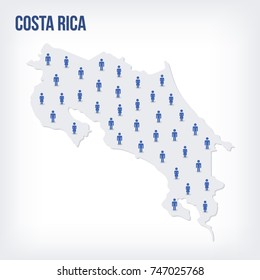 Vector people map of Costa Rica. The concept of population.