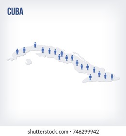 Vector people map of Cuba . The concept of population. Can be used for presentations, advertising, infographics and the visualization of the statistics.