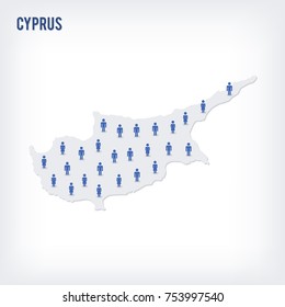 Vector people map of Cyprus . The concept of population. Can be used for presentations, advertising, infographics and the visualization of the statistics.