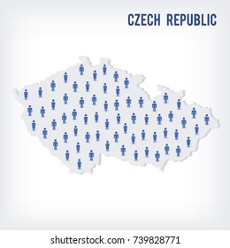 Vector people map of Czech Republic . The concept of population. Can be used for presentations, advertising, infographics and the visualization of the statistics.