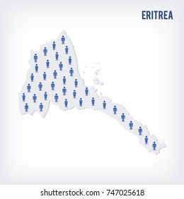 Vector people map of Eritrea . The concept of population.