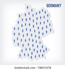 Vector people map of Germany . The concept of population. Can be used for presentations, advertising, infographics and the visualization of the statistics.