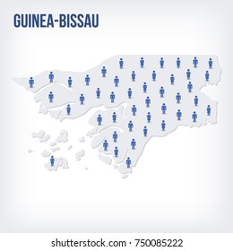 Vector people map of Guinea-Bissau . The concept of population. Can be used for presentations, advertising, infographics and the visualization of the statistics.