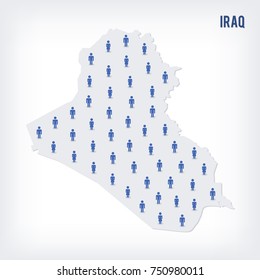 Vector people map of Iraq . The concept of population. Can be used for presentations, advertising, infographics and the visualization of the statistics.