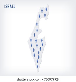 Vector people map of Israel . The concept of population. Can be used for presentations, advertising, infographics and the visualization of the statistics.