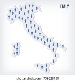Vector people map of Italy . The concept of population. Can be used for presentations, advertising, infographics and the visualization of the statistics.