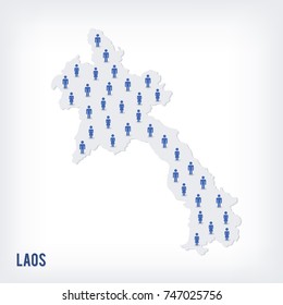 Vector people map of Laos . The concept of population.