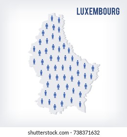 Vector people map of Luxembourg . The concept of population. Can be used for presentations, advertising, infographics and the visualization of the statistics.