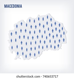 Vector people map of Macedonia. The concept of population. Can be used for presentations, advertising, infographics and the visualization of the statistics.