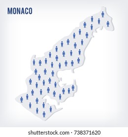 Vector people map of Monaco. The concept of population. Can be used for presentations, advertising, infographics and the visualization of the statistics.