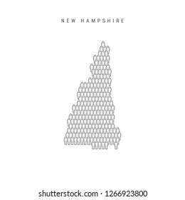 Vector People Map of New Hampshire, US State. Stylized Silhouette, People Crowd in the Shape of a Map of New Hampshire. New Hampshire Population. Illustration Isolated on White Background.