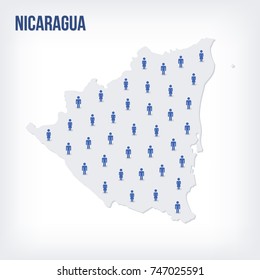 Vector people map of Nicaragua . The concept of population.