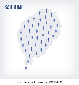 Vector people map of Sao Tome . The concept of population. Can be used for presentations, advertising, infographics and the visualization of the statistics.
