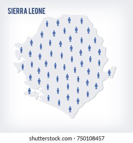 Vector people map of Sierra Leone. The concept of population. Can be used for presentations, advertising, infographics and the visualization of the statistics.