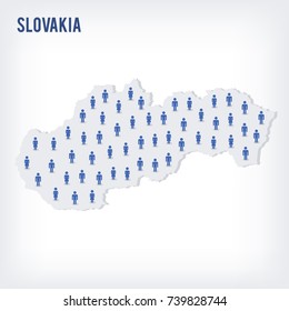 Vector people map of Slovakia . The concept of population. Can be used for presentations, advertising, infographics and the visualization of the statistics.