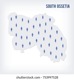 Vector people map of South Ossetia . The concept of population. Can be used for presentations, advertising, infographics and the visualization of the statistics.