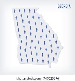Vector people map of of State of Georgia. The concept of population.