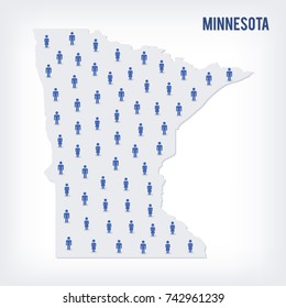 Vector people map of of State of Minnesota. The concept of population. Can be used for presentations, advertising, infographics and the visualization of the statistics.