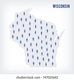 Vector people map of of State of Wisconsin. The concept of population.