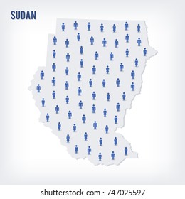 Vector people map of Sudan . The concept of population.