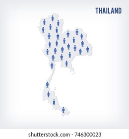 Vector people map of Thailand . The concept of population. Can be used for presentations, advertising, infographics and the visualization of the statistics.