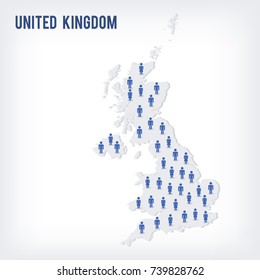 Vector people map of United Kingdom . The concept of population. Can be used for presentations, advertising, infographics and the visualization of the statistics.